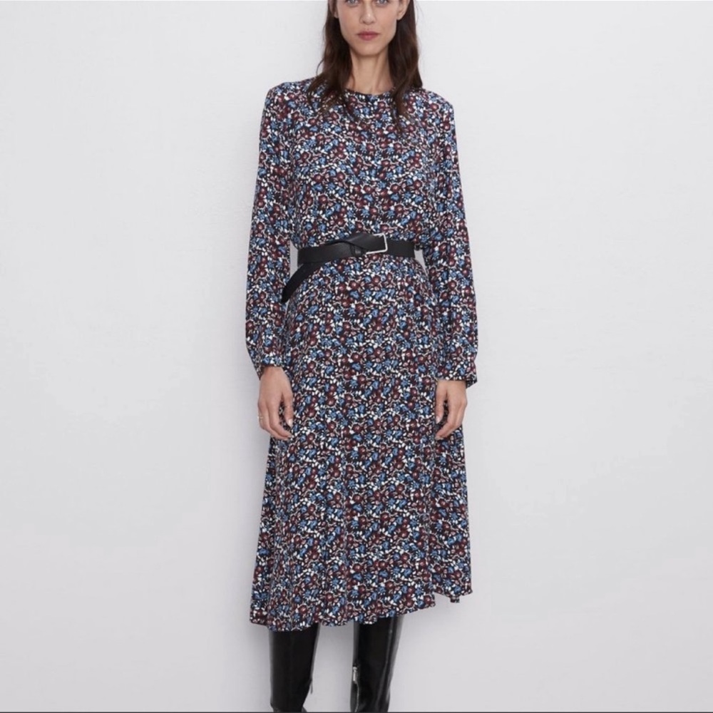Zara Floral MIDI Dress sz XL